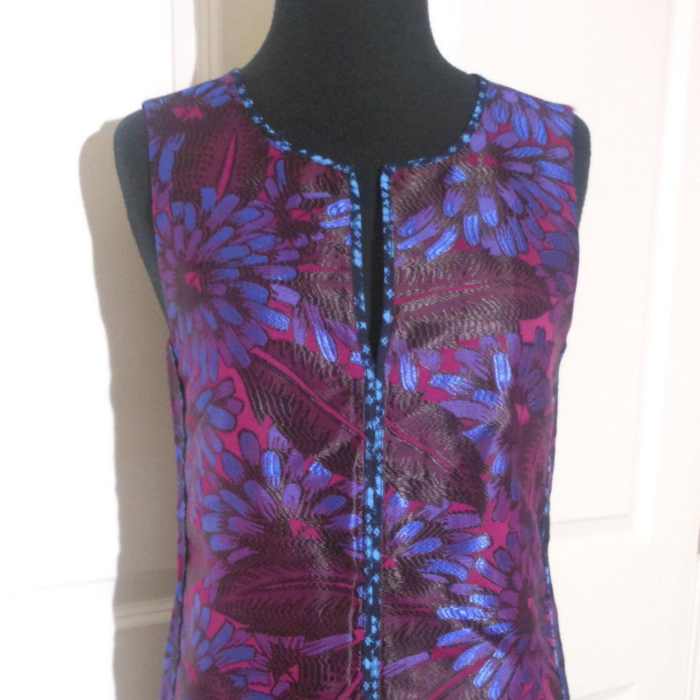 J CREW NWT Sleeveless Jacquard Shift Dress in Midnight Floral - Picture 4 of 9